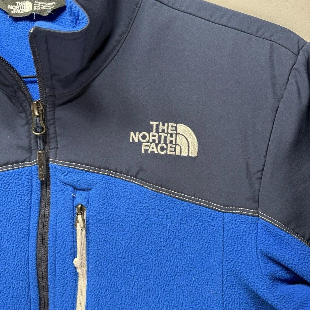 The North Face Jacket Mens Small Full Zip Blue Fleece Lightweight Zipper Pocket